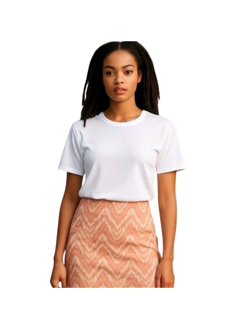 TALBOTS Linen Blend Lined Orange Geometric Spring Straight Pencil Skirt Size XL